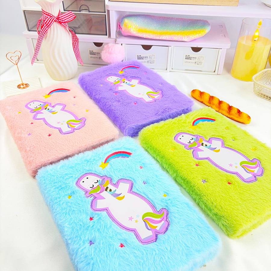 A5 Cute Unicorn Diary Plush Notebook A5 Cute Unicorn Diary Plush Notebook
